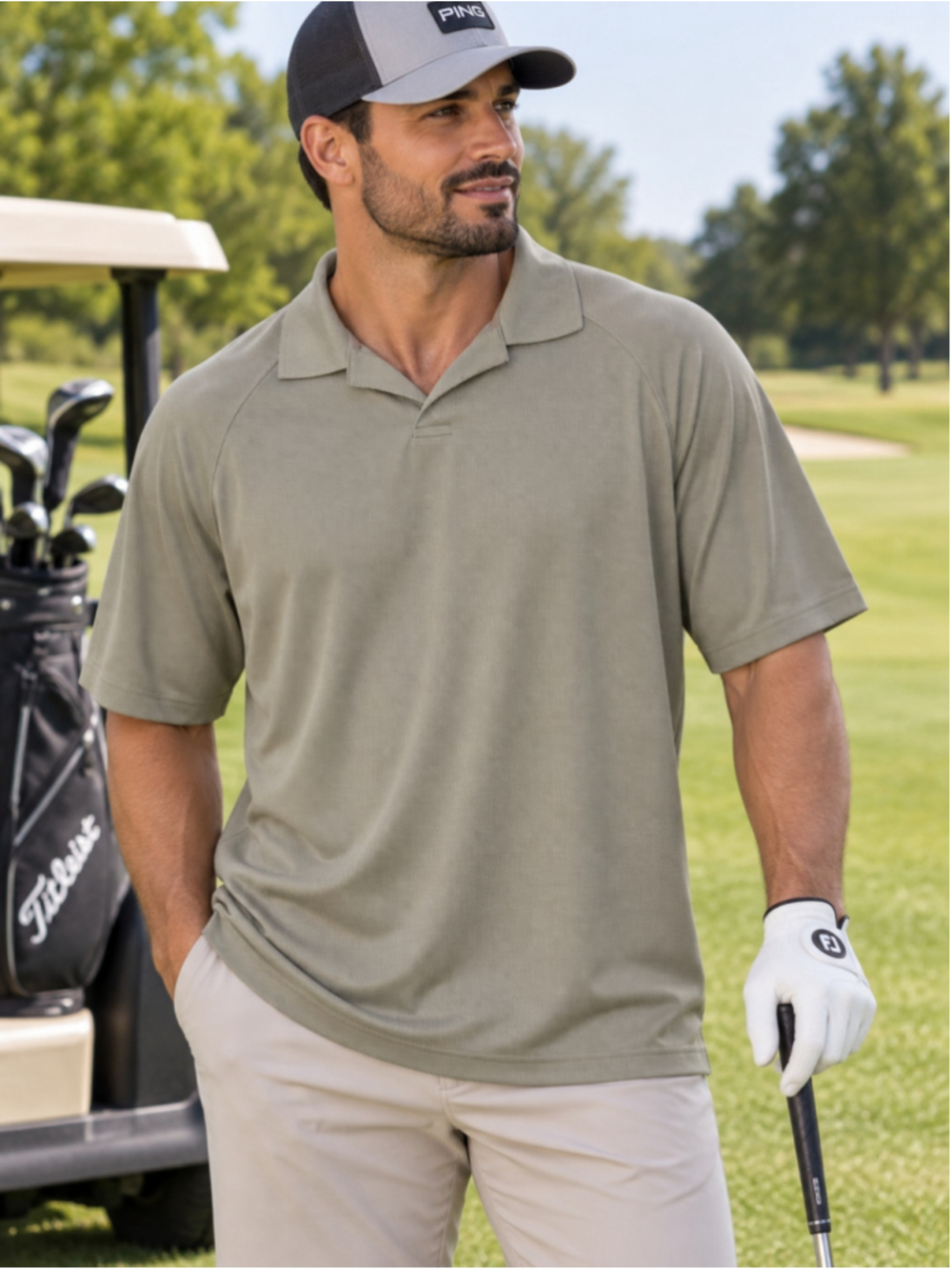 Columbia Polo Shirt Beige Golf Performance Top Men’s Size XL